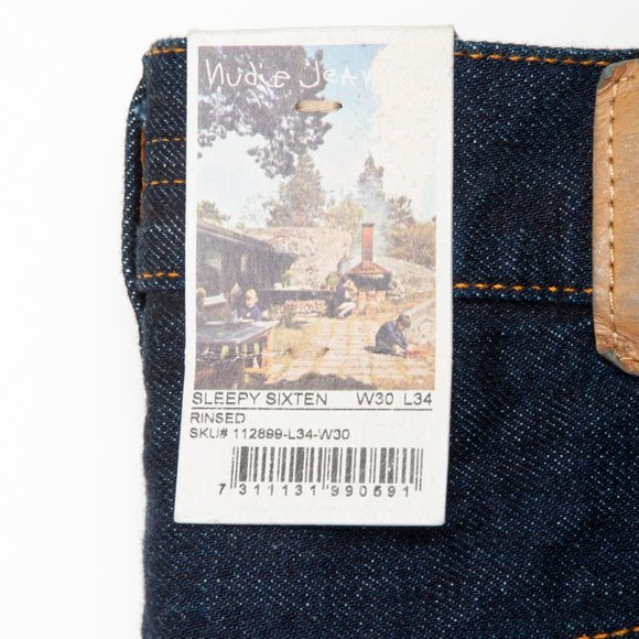 Nudie NWT Sleepy Sixten Rinsed Button Fly Jeans 30 - Picture 7 of 7
